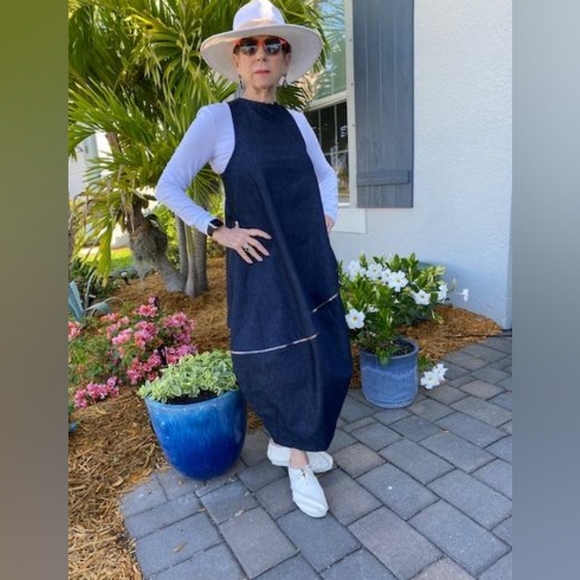 NWOT-Lócker Room Balloon Denim Dress with Zipper Details,Sz.M K-G - Picture 9 of 9